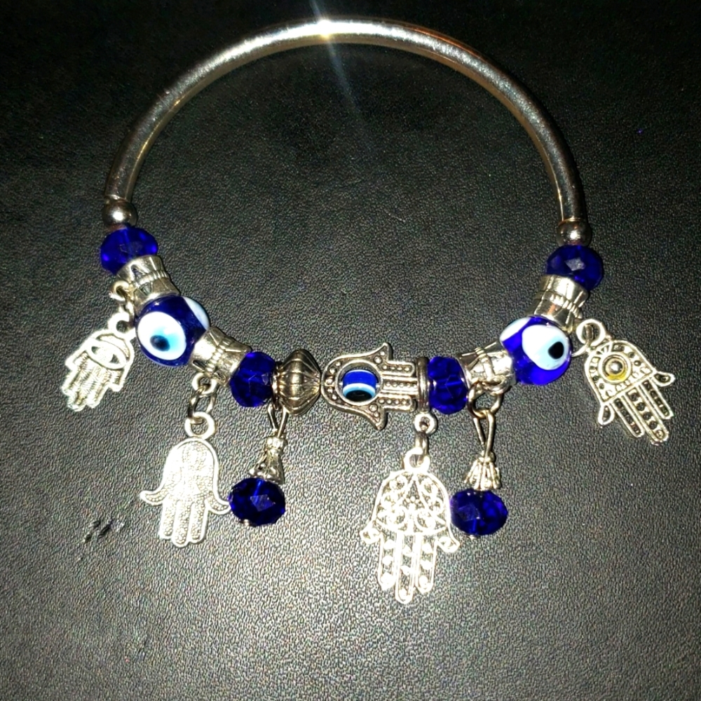 Protection Eye Bracelet with Hamsa Charm.